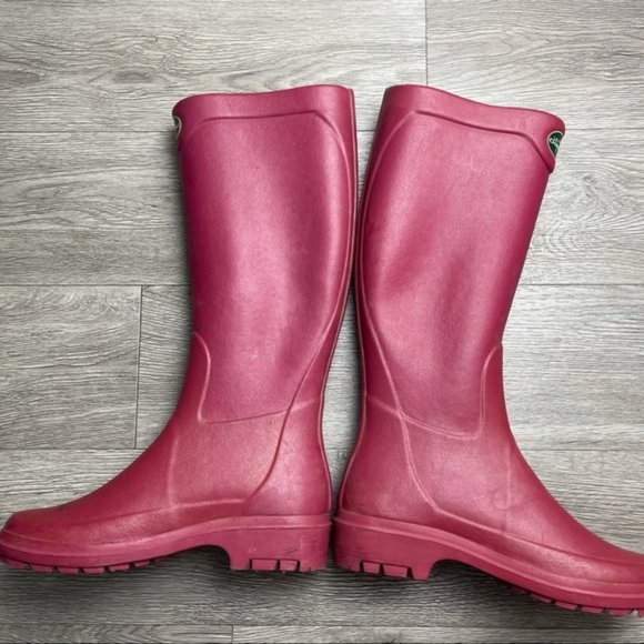 LE CHAMEAU Iris Rose Lined Rubber Boots 39 - Picture 6 of 12